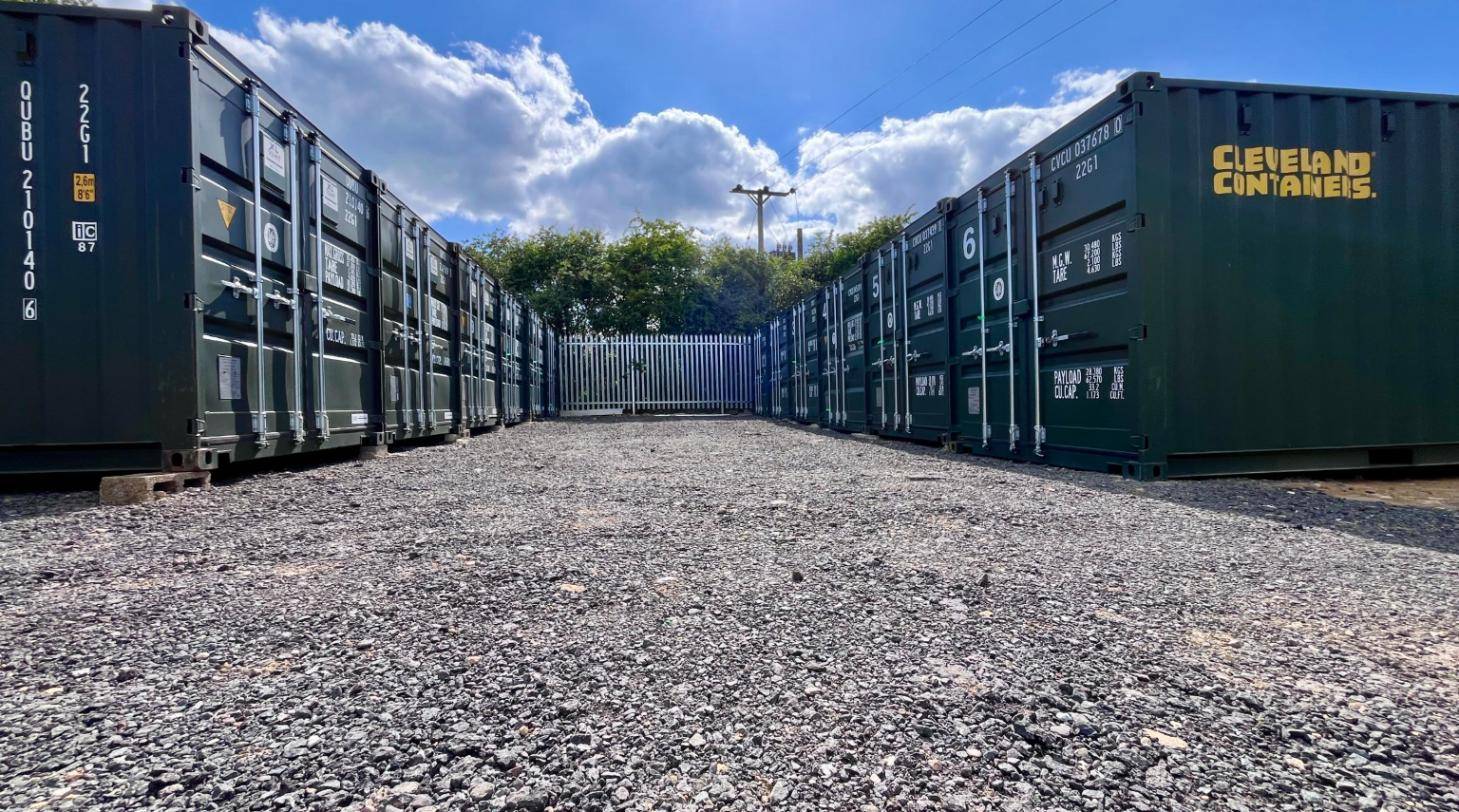 Rows of storage containers